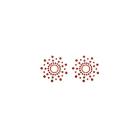 Paire de cache tétons adhésifs strass rouge 